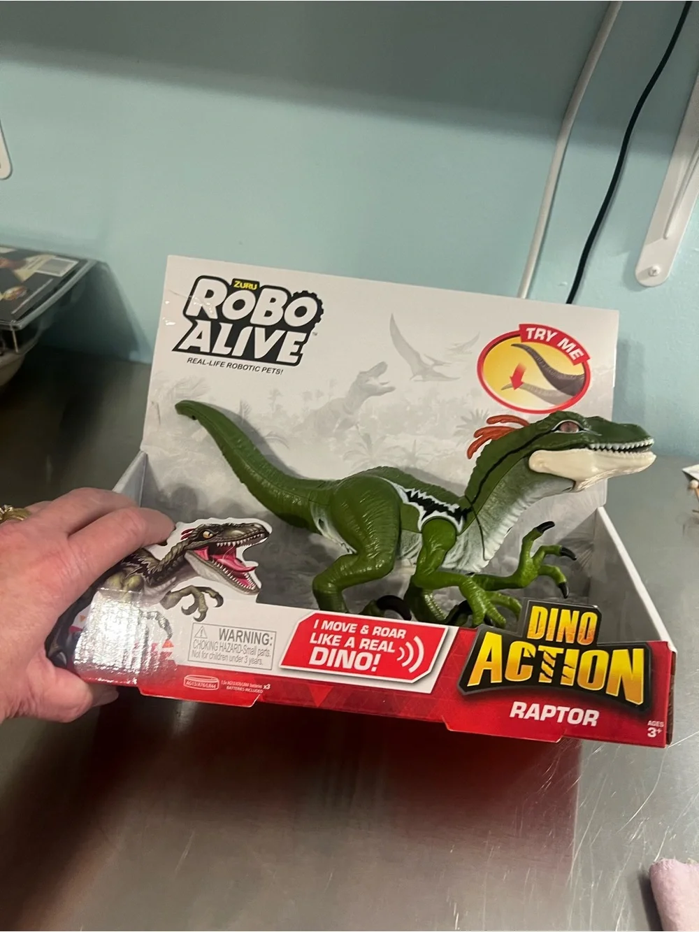 New In Box  ZURU Robo Alive Green Raptor Dino Action Robotic Pet